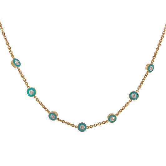 Sterling Silver Enamel Beads Necklace