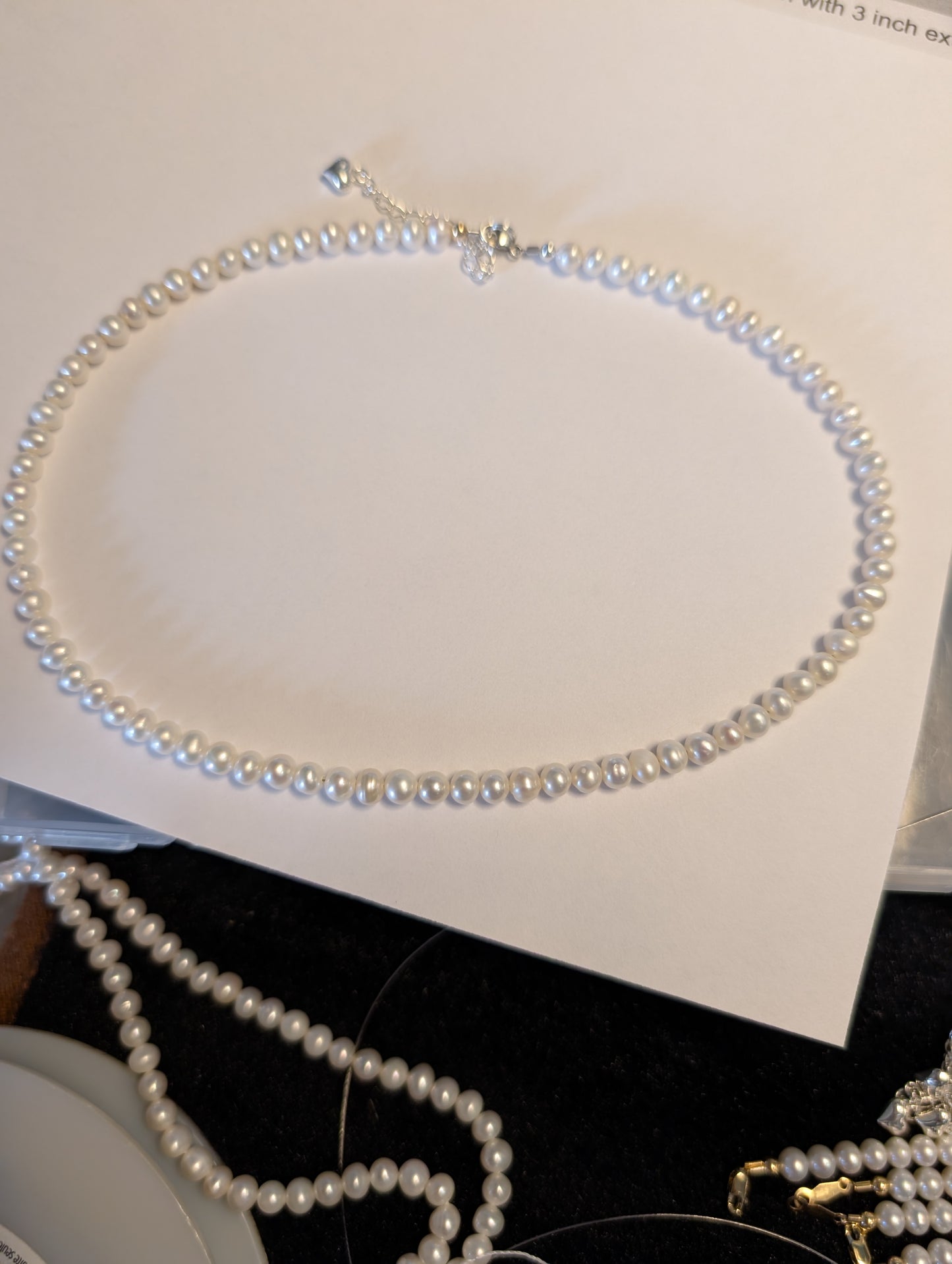 Sterling Silver Children's Freshwater pearl silver heart  necklace