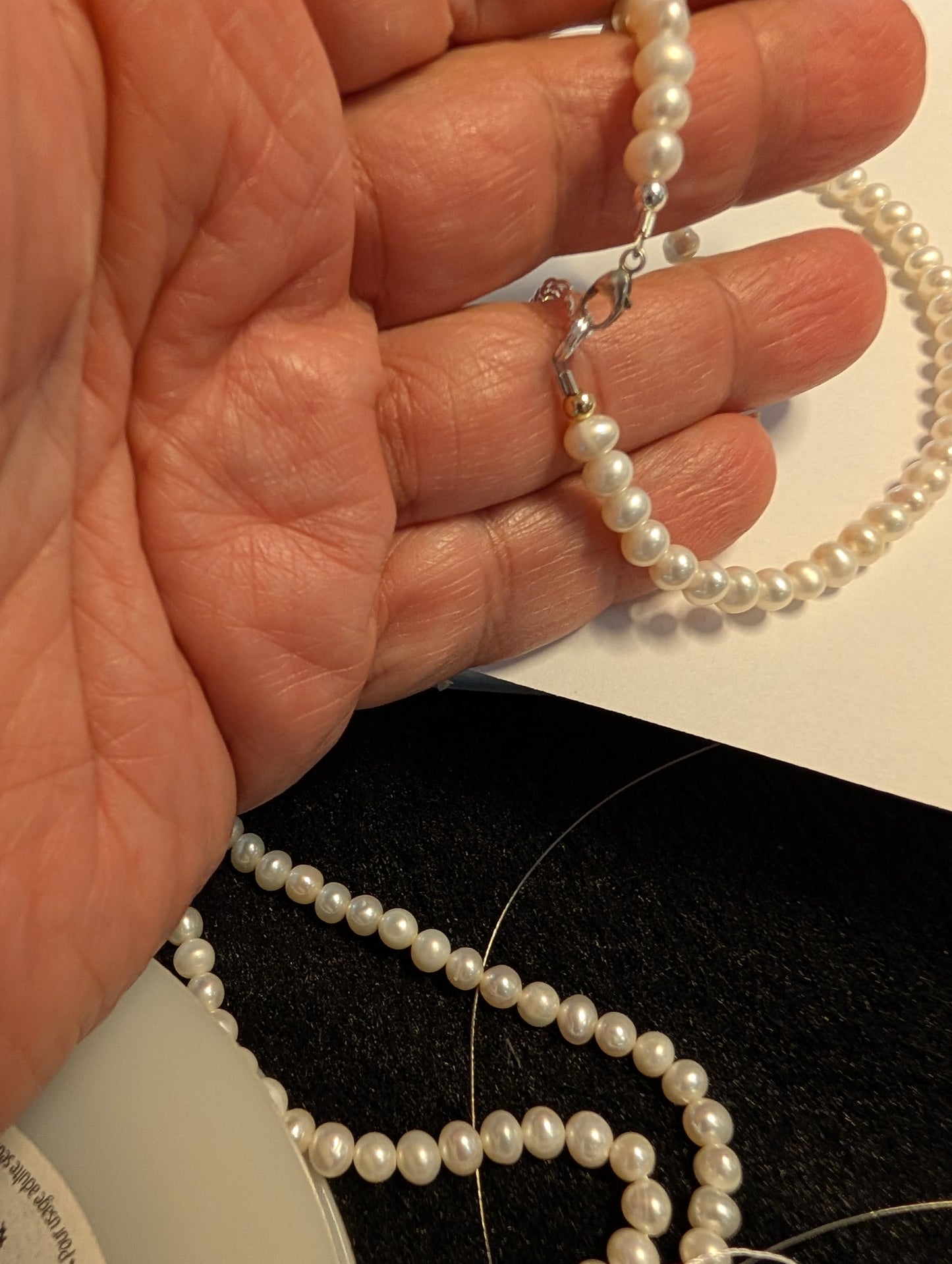 Sterling Silver Children's Freshwater pearl silver heart  necklace