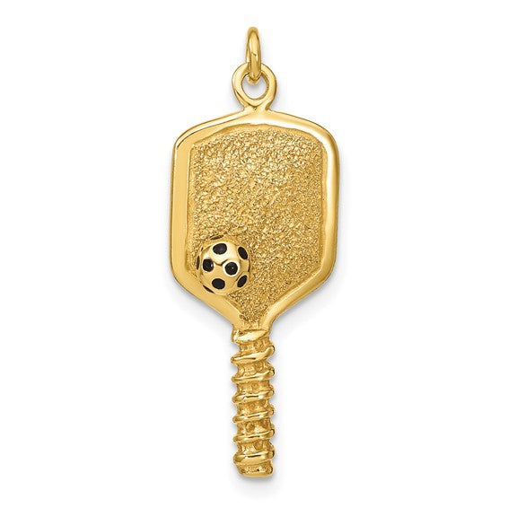 14 KT Pickleball + Pearl post earrings