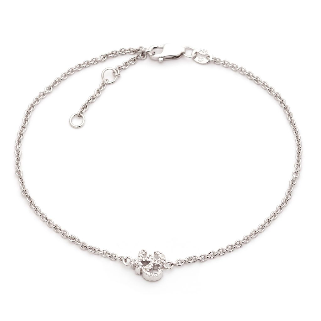 Sterling silver adjustable Diamond NAMASTE Bracelet