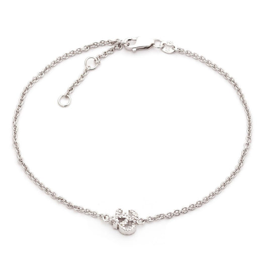 Sterling silver adjustable Diamond NAMASTE Bracelet