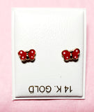 14 KT Baby Butterfly polka dots screw back earrings