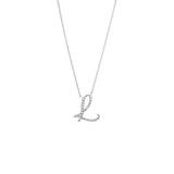 14 KT Script Diamond L Initial Necklace