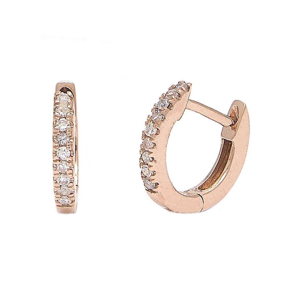 14 KT Micro Pave Diamond huggie earrings