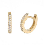 14 KT Baby Diamond huggie earrings