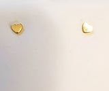 14 KT Children's Flat heart stud earrings