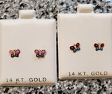 14 KT Children's Butterfly screw back earring