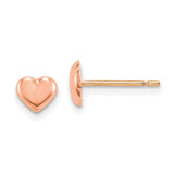 14 KT Children's Rose gold heart clutch back earrings