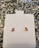 14 KT Polished ball 3mm. rose gold  stud earrings