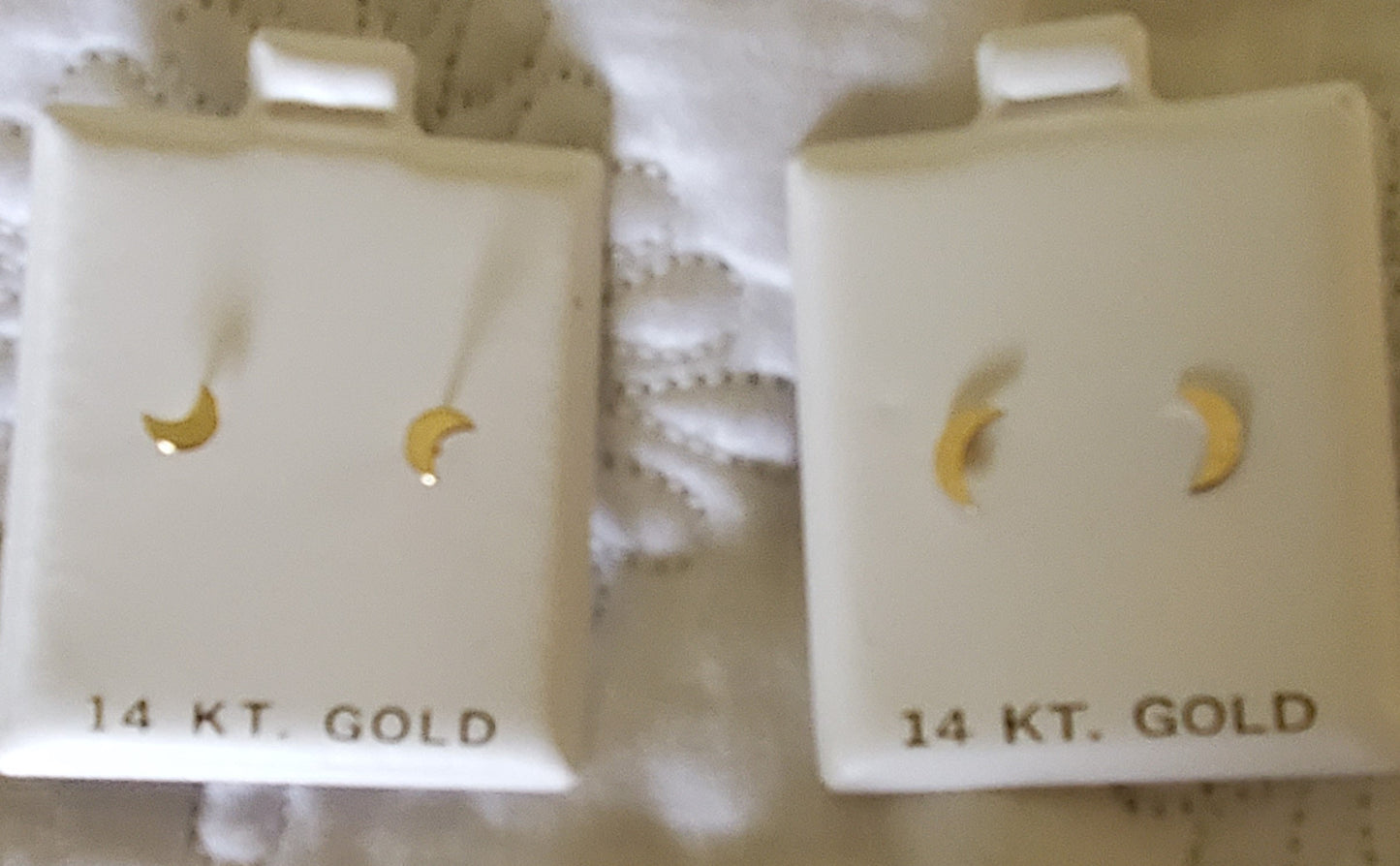 14 KT Children's Crescent Moon Screw back earrings