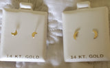 14 KT Children's Crescent Moon Screw back earrings