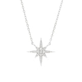 Sterling Silver Happy Star diamond necklace