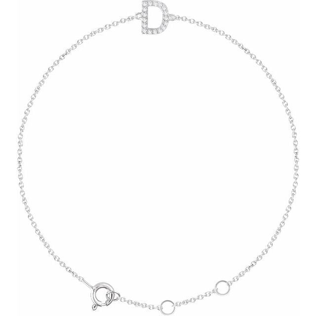 14K Diamond Letter bracelet 6+1