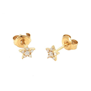 14 KT Diamond Mini Stars stud earrings