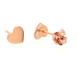 14 KT Children's Flat heart Rose gold stud earrings