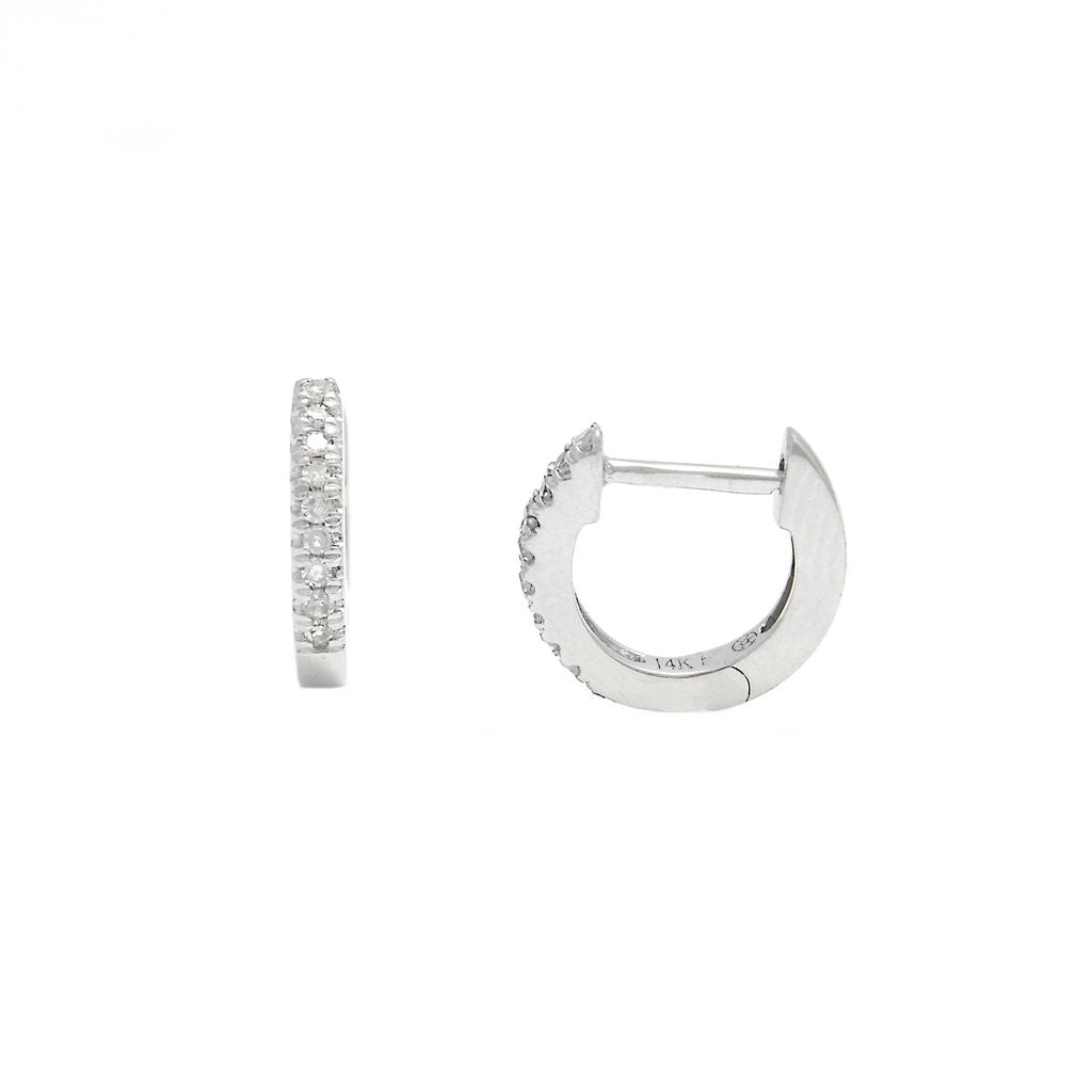 14 KT Micro Pave Diamond huggie earrings