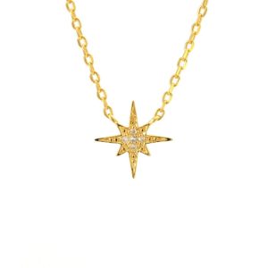 Sterling Silver Happy Star diamond necklace