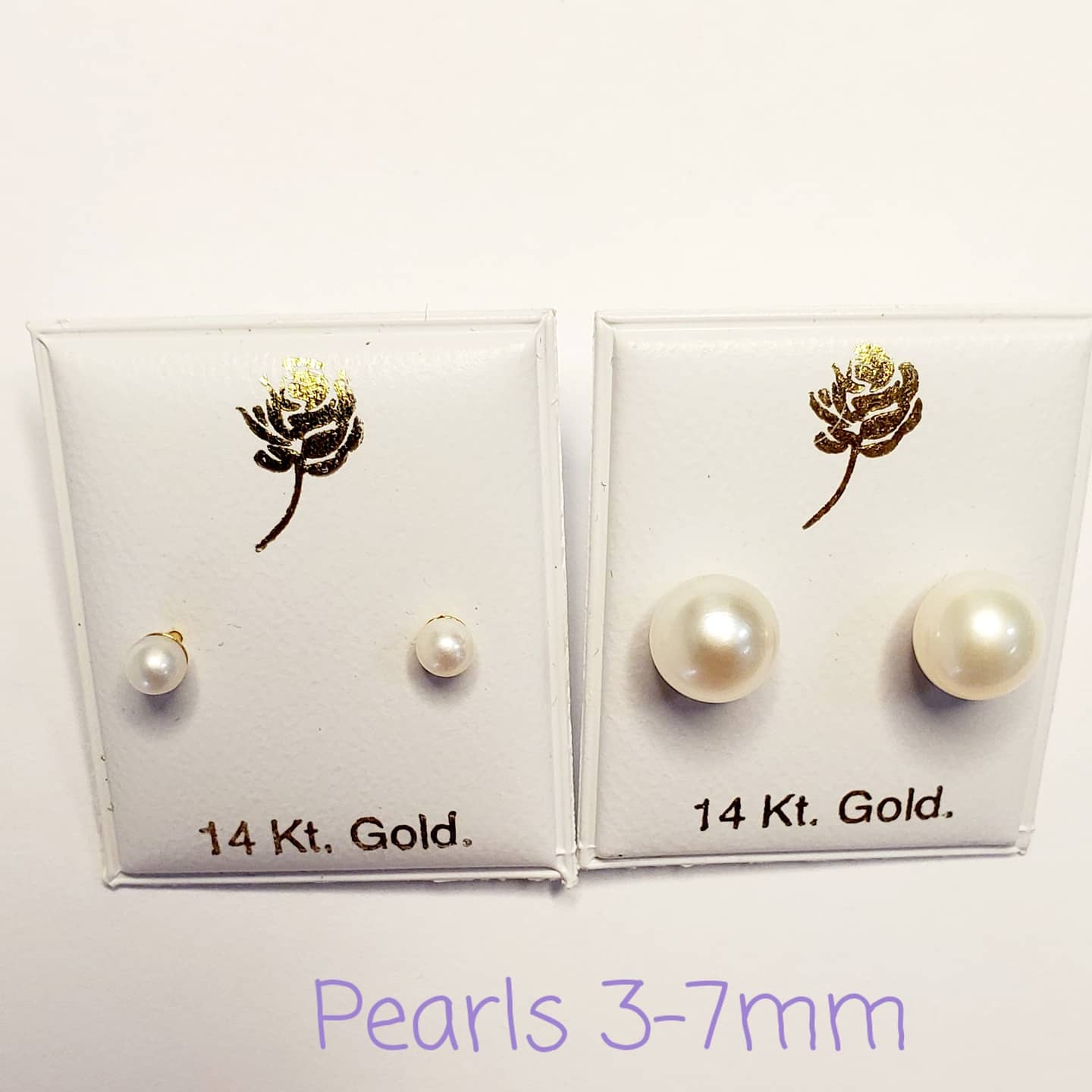 14 KT Baby pearl 3mm. screw back earrings