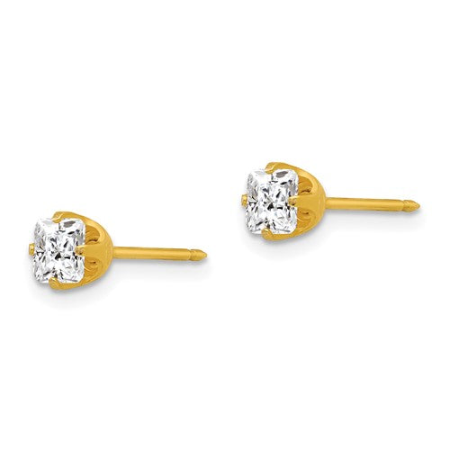 14 KT Square cut 5mm. piercing earrings