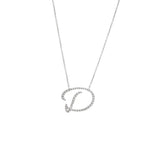 14 KT Script Diamond C Initial Necklace