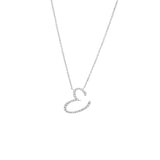 14 KT Script Diamond D Initial Necklace