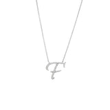 14 KT Script Diamond D Initial Necklace