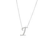 14 KT Script Diamond H Initial Necklace