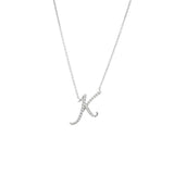 14 KT Script Diamond D Initial Necklace