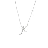 14 KT Script Diamond J Initial Necklace