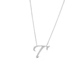 14 KT Script Diamond Q Initial Necklace