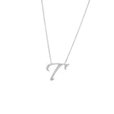 14 KT Script Diamond P Initial Necklace