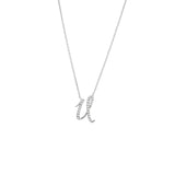 14 KT Script Diamond F Initial Necklace