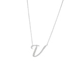 14 KT Script Diamond P Initial Necklace