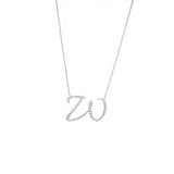 14 KT Script Diamond P Initial Necklace