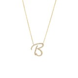 14 KT Script Diamond Letter Necklace A-Z .15 ct genuine diamonds average length 16 adjusts up to 18 inches.  Letter height average 18mm.  Gift boxed. made in Hong Kong. In stock now. 