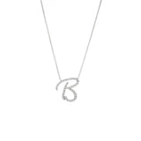 14 KT Script Diamond B Letters Necklace