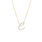 14 KT Script Diamond C Initial Necklace