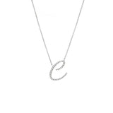 14 KT Script Diamond C Initial Necklace