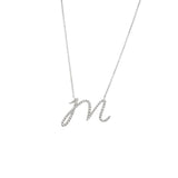 14 KT Script Diamond F Initial Necklace