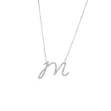 14 KT Script Diamond B Letters Necklace