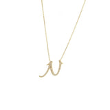 14 KT Script Diamond J Initial Necklace