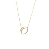 14 KT Script Diamond K Initial Necklace