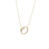 14 KT Script Diamond J Initial Necklace