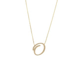 14 KT Script Diamond L Initial Necklace