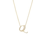 14 KT Script Diamond N Initial Necklace