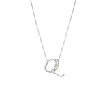 14 KT Script Diamond P Initial Necklace