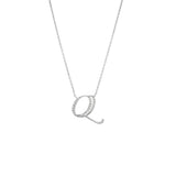 14 KT Script Diamond N Initial Necklace