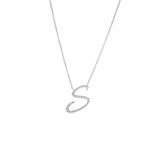 14 KT Script Diamond T Initial Necklace