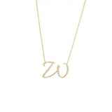 14 KT Script Diamond X Initial Necklace